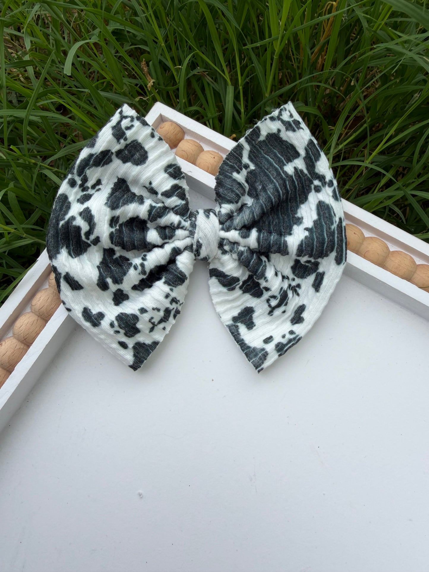 Ribbed Black Cow Print