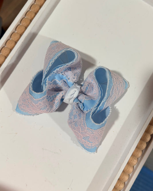 Baby Blue & Pink Lace