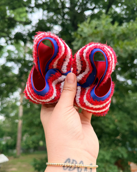 RWB Fuzzy Stripes Ribbon