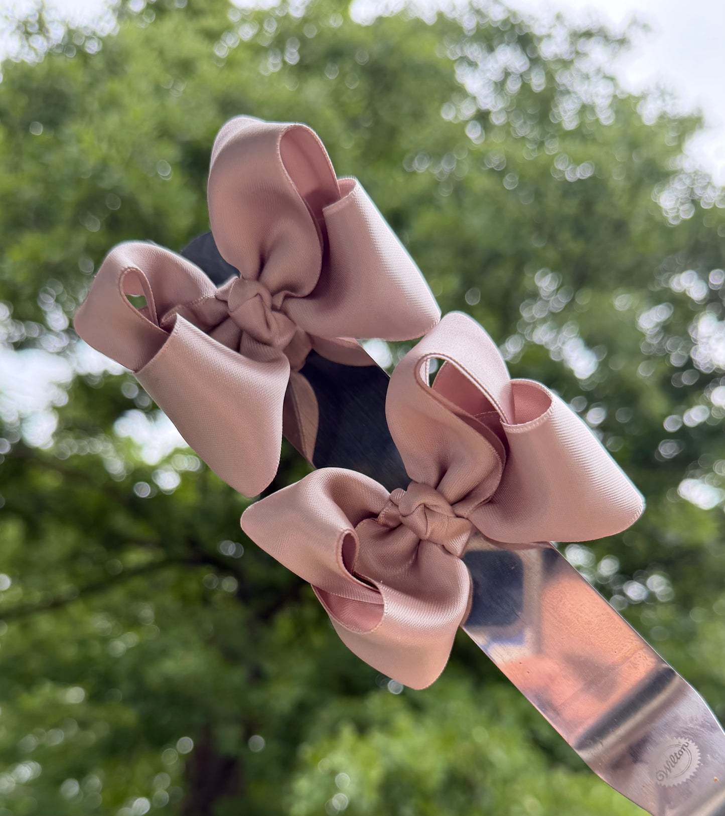 Satin Taupe Ribbon Piggies