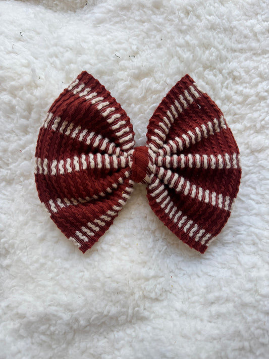 Ribbed Maroon & White Stripes