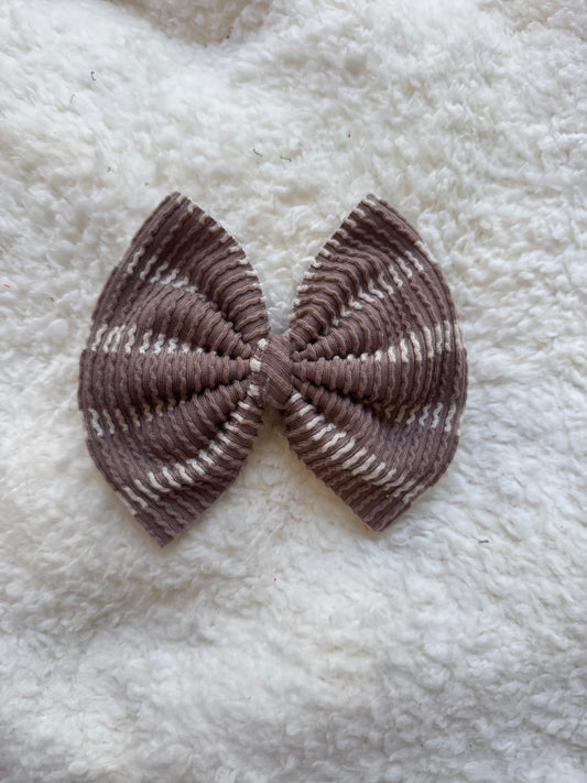 Ribbed Brown & White Stripes